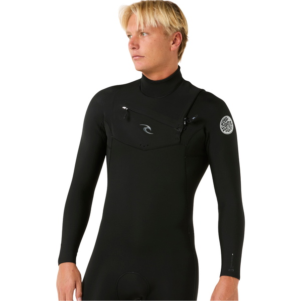 2026 Rip Curl Hommes Dawn Patrol Pro 5/3mm Chest Zip Combinaison Néoprène 17WMFS - Black